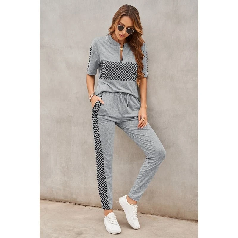Short Sleeve Top and Elastic Waist Pants Set